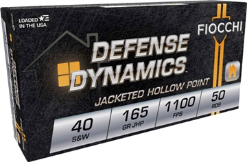 Picture of Fiocchi Defense Dynamics 40S&W 165gr Jacketed Hollow Point 50 Per Box/20 Case 40SWC