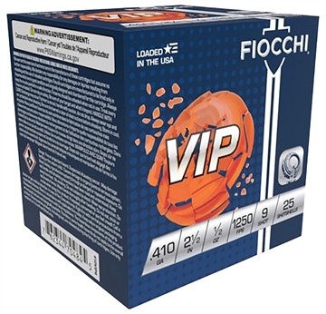 Picture of FIOCCHI EXACTA TARGET VIP AMO 410GA 2.5 IN 1/2 OZ #9 1250FPS 25-RD ( 10 BOXES PER CASE ) 410VIP9