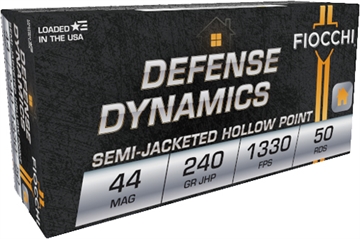 Picture of Fiocchi Defense Dynamics 44RemMag 240gr Jacketed Hollow Point 50 Per Box/10 Case 44D500