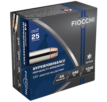 Picture of Fiocchi Hyperformance 44RemMag 240gr Hornady XTP Hollow Point 25 Per Box/20 Case 44XTP25