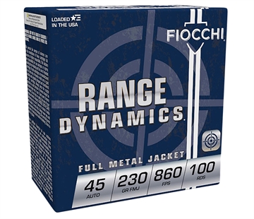 Picture of FIOCCHI RANGE DYNAMICS AMO 45 AUTO 230 FMJ 100-RD ( 5 BOXES PER CASE ) 45ARD100