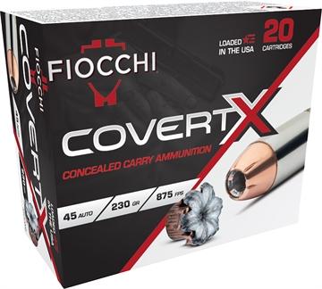 Picture of Fiocchi CovertX 45Auto 230gr Jacketed Hollow Point 20 Per Box/10 Case 45CCWB