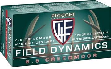 Picture of Fiocchi Field Dynamics 6.5Creedmoor 129gr Pointed Soft Point 20 Per Box/10 Case 65CMB