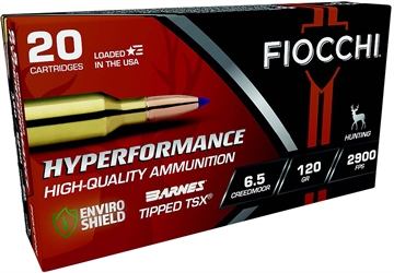 Picture of Fiocchi Hyperformance 6.5Creedmoor 120gr Barnes Tipped TSX 20 Per Box/10 Case 65CMTTSX