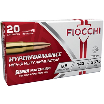 Picture of Fiocchi Hyperformance Compete 6.5Creedmoor 142gr Sierra MatchKing BTHP 20 Per Box/10 Case 65CMMKC