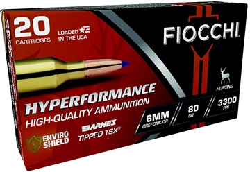 Picture of Fiocchi Hyperformance 6mmCreedmoor 80gr Barnes Tipped TSX 20 Per Box/10 Case 6CMTT