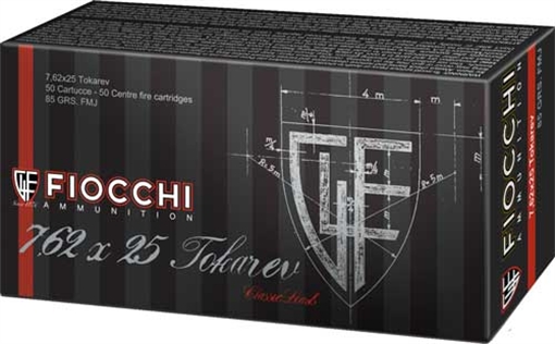 Picture of Fiocchi Fiocchi Training Dynamics Centerfire Handgun Ammo 7.62x25 Tokarev 85 gr. FMJ 50 rd. 762TOK
