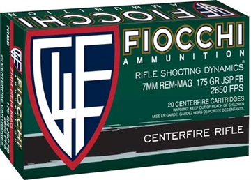 Picture of Fiocchi Shooting Dynamics Rifle Ammunition 7mm Rem Mag 175 gr FB 2850 fps 20/ct 7RMB