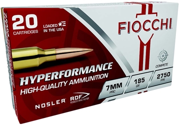 Picture of Fiocchi Hyperformance Match 7mmPRC 185gr Nosler Reduced Drag Factor 20 Per Box/10 Case 7PRCRD