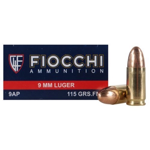 Picture of Fiocchi 9mm 115gr FMJ Brass Case of 1000rds FIO-9AP-CASE