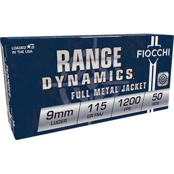 Picture of Fiocchi Ammunition Centerfire Pistol, 9MM, 115 Grain, Full Metal Jacket, 50 Round Box 9AP
