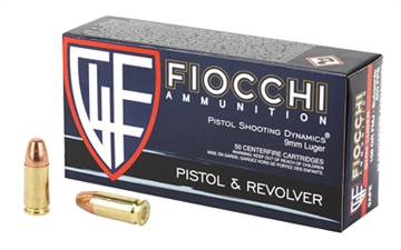 Picture of Fiocchi 9mm Luger Subsonic Ammo Shooting Dynamics 158 Grain FMJ Bullets (Box of 50 Round) FIO- 9APE