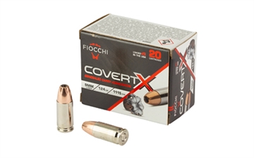 Picture of Fiocchi Ammunition COVERT X, 9MM, 124 Grain, Jacketed Hollow Point, 20 Round Box 9CCWB