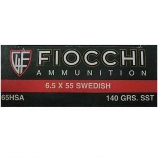 Picture of Fiocchi Ammunition 6.5x55mm Swedish Mauser 140 Grain Hornady Super Shock Tip Boat Tail 20 Round Box FIO-65HSA