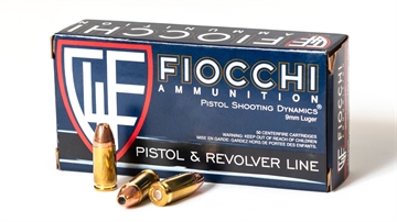 Picture of Fiocchi Ammunition 9mm 124 Grain Jacketed Hollow Point 50 Round Box FIO-9APBHP