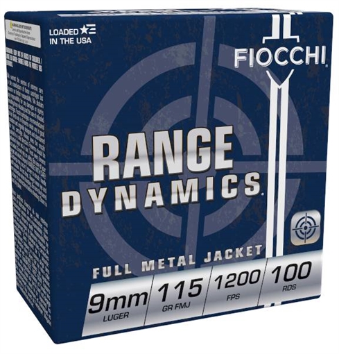 Picture of FIOCCHI AMO 9MM LUGER 115GR FMJ 100-RD (10 BOXES PER CASE) 9ARD100