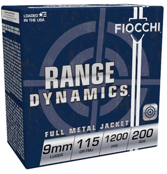 Picture of FIOCCHI AMO 9MM LUGER 115GR FMJ 200-RD BOX (5 BOXES PER CASE) 9ARD