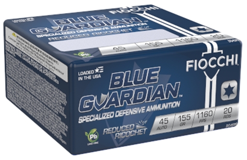 Picture of FIOCCHI BLUE GUARDIAN PISTOL AMO 45 AUTO 155GR RRHP 20RD ( 20 BOXES PER CASE ) 762344712772