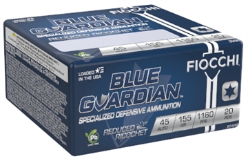Picture of FIOCCHI BLUE GUARDIAN PISTOL AMO 45 AUTO 155GR RRHP 20RD ( 20 BOXES PER CASE ) 762344712772