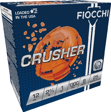Picture of FIOCCHI CRUSHER 12GA 2.75" 1OZ #8 1300FPS 250RD CASE LOT 12CRSR8