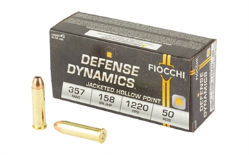 Picture of Fiocchi Ammunition Defense Dynamics, 357 Magnum, 158 Grain, Jacketed Hollow Point, 50 Round Box 357B 762344863085