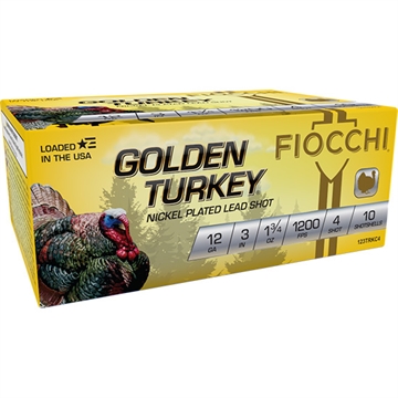 Picture of FIOCCHI GOLDEN TURKEY AMO 12GA 3 IN 1 3/4 OZ #4 1325FPS 10-RD ( 10 BOXES PER CASE ) 123TRKC4
