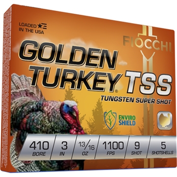 Picture of FIOCCHI GOLDEN TURKEY TSS AMO 410GA 3 IN 13/16 OZ #9 1100 FPS 5RD ( 10 BOXES PER CASE ) 410TSS9