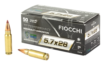Picture of FIOCCHI HYPERFORMANCE AMO 5.7X28MM 35GR NON TOXIC JACKET FRANGIBLE 50RD BOX (10 BOX CASE) 57JF35