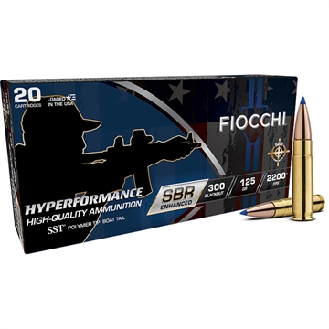 Picture of FIOCCHI HYPERFORMANCE SBR ENHANCED AMO 300 BLACKOUT 125GR SST 20RD BOX ( 10 BOXES PER CASE ) 300BKSBA