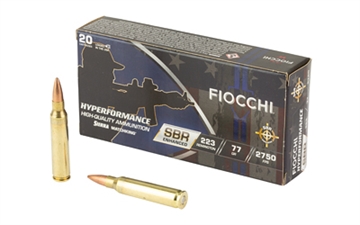 Picture of Fiocchi Ammunition Hyperformance SBR, Enhanced, 223 Remington, 77 Grain, Boat Tail Hollow Point, 20 Round Box 223SBRD