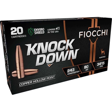 Picture of Fiocchi Knock Down Enviro Shield 243Win 80gr Hollow Point 20 Per Box/10 Case 243CHA