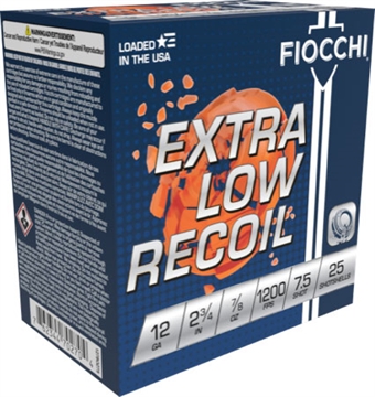 Picture of FIOCCHI LOW RECOIL 12GA 2.75" 7/8OZ #7.5 1200FPS 250RD CASE 1278OZ75