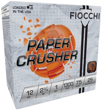Picture of FIOCCHI PAPER CRUSHER TARGET AMO 12GA 2.75 IN 1 OZ #7.5 1300FPS 25-RD ( 10 BOXE SPER CASE ) 12FPCRS7