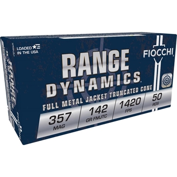 Picture of Fiocchi Pistol Shooting Dynamics Handgun Ammunition .357 Mag 142 gr FMJ-TC 50/Box 357F USA