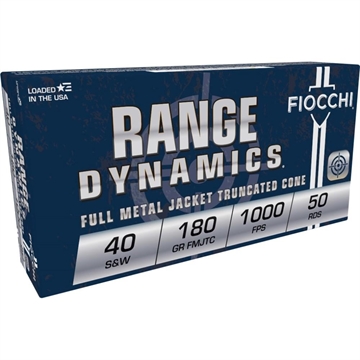 Picture of Fiocchi Pistol Shooting Dynamics Handgun Ammunition .40 S&W 180 gr FMJ Flat Nose 50/Box 40SWD USA