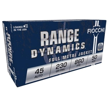 Picture of Fiocchi Pistol Shooting Dynamics Handgun Ammunition .45 ACP 230 gr FMJ 860 fps 50/box 45A500 USA