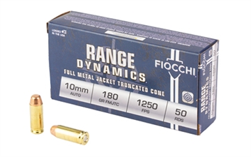 Picture of Fiocchi Ammunition Range Dynamics, 10MM, 180 Grain, Full Metal Jacket Truncated Cone, 50 Round Box 10AP