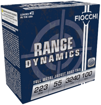 Picture of FIOCCHI RANGE DYNAMICS AMO 223 REM 55GR FMJBT 100-RD (10 BOXES PER CASE) 223ARD10