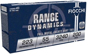 Picture of FIOCCHI RANGE DYNAMICS AMO 223 REM 55GR FMJBT 200-RD ( 5 BOXES PER CASE ) 223ARD