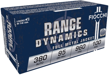Picture of FIOCCHI RANGE DYNAMICS AMO 380 AUTO 95GR FMJ 100-RD ( 10 BOXES PER CASE ) 380ARD10