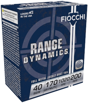 Picture of FIOCCHI RANGE DYNAMICS AMO 40 S&W 170GR FMJTC 200-RD ( 5 BOXES PER CASE 40ARD