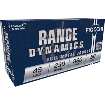 Picture of Fiocchi Range Dynamics Pistol Ammo 45 ACP 230 gr. FMJ 50 rd. 45A 762344001166