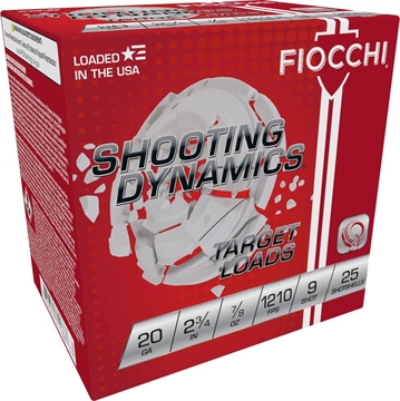 Picture of FIOCCHI SHOOTING DYNAMICS AMO 20GA 2.75 IN 7/8 OZ #9 1210FPS 25-RD ( 10 BOXES PER CASE ) 20SD9