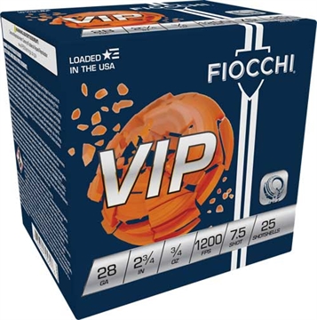 Picture of FIOCCHI VIP 28GA 2.75" 3/4OZ #7.5 1200FPS 250RD CASE LOT 28VIP75