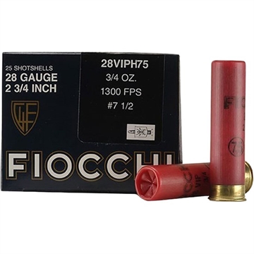 Picture of Fiocchi Fiocchi VIP Target Shotgun Loads 28 ga. 2.75 in. 3/4 oz. 1300 FPS 7.5 Shot 25 rd. 28VIPH75