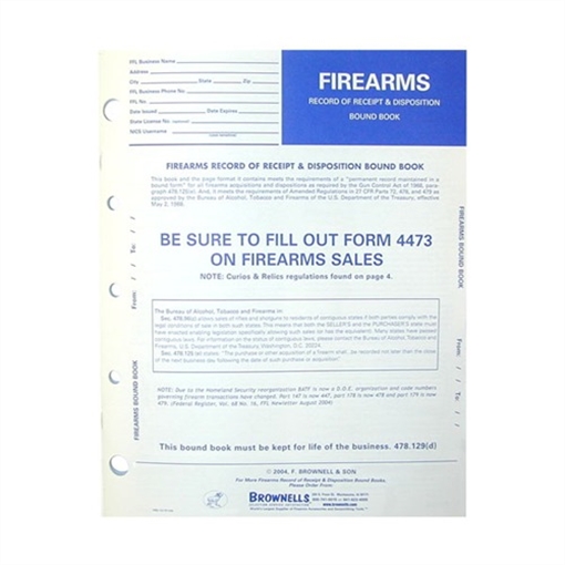 Picture of FIREARMS RECORD BOOK NONE