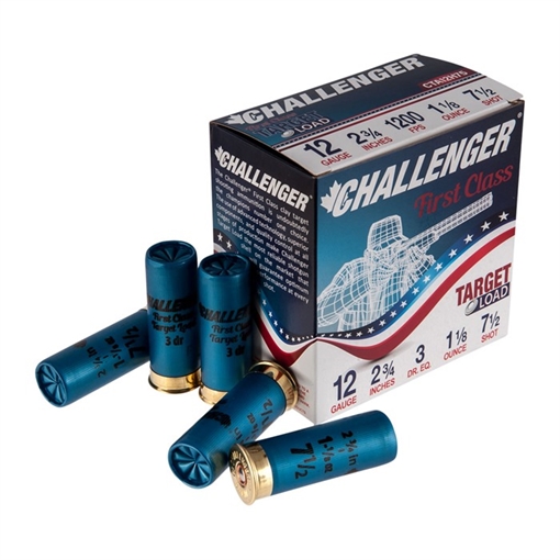 Picture of Challenger Ammo 12GA 2-3/4'' 1-1/8 OZ #7.5 SHOT 1200 FPS 250/CASE CTA12H75