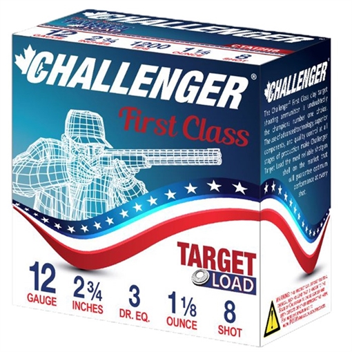 Picture of Challenger Ammo 12GA 2-3/4'' 1 OZ #8 SHOT 1200 FPS 250/CASE CTA12L18