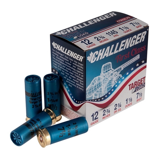 Picture of Challenger Ammo 12GA2-3/4'' 1-1/8 OZ #7.5 SHOT 1145 FPS 250/CASE CTA12L75