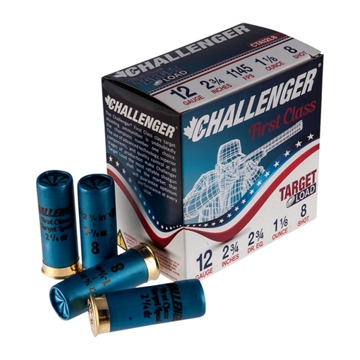Picture of Challenger Ammo 12GA 2-3/4'' 1-1/8 OZ #8 SHOT 1145 FPS 250/CASE CTA12L8
